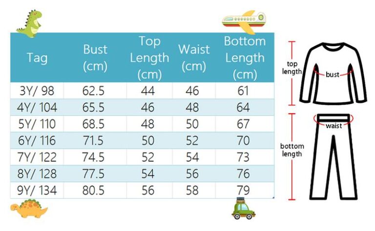 Jakie są wymiary odzieży w rozmiarze 9Y? Sprawdź, co to oznacza!
